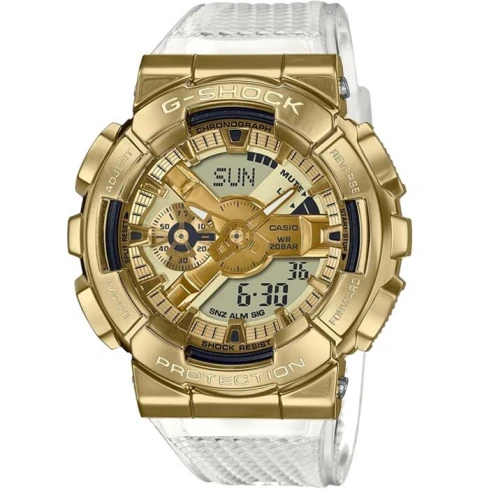 Мъжки ръчен часовник с кварцов механизъм - корпус от Стомана - Полимер - цвят Злато Бял