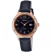 Casio SHE-4533PGL-1AUER Sheen - Дамски ръчен часовник с кварцов механизъм - корпус от Стомана - Естествена кожа - цвят Черен Син