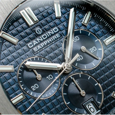 Мъжки ръчен часовник с кварцов механизъм - корпус от Стомана - Стоманена верижка - цвят Син