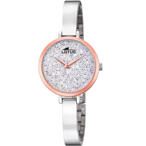 Дамски ръчен часовник с кварцов механизъм - корпус от Стомана - Стоманена верижка - цвят Бял Сив