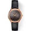 Дамски ръчен часовник с кварцов механизъм - корпус от 18К Злато - Естествена кожа - цвят Кафяв Черен