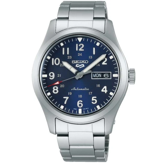 Мъжки ръчен часовник с автоматичен механизъм - корпус от Стомана - Стоманена верижка - цвят Черен