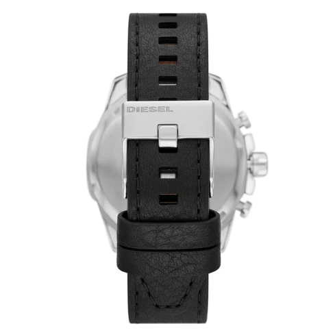 Мъжки ръчен часовник с кварцов механизъм - корпус от Стомана - Естествена кожа - цвят Черен Черен