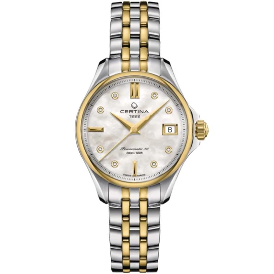 Дамски ръчен часовник с автоматичен механизъм - корпус от Стомана - Стоманена верижка - цвят Седеф Сив