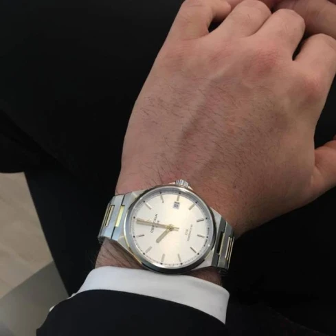 Унисекс ръчен часовник с автоматичен механизъм - корпус от Стомана - Стоманена верижка - цвят Сребрист