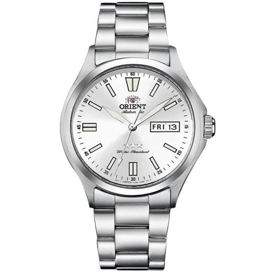 Мъжки ръчен часовник с автоматичен механизъм - корпус от Стомана - Стоманена верижка - цвят Сребрист Сив