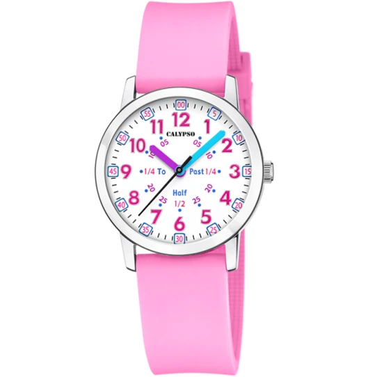 Унисекс ръчен часовник с кварцов механизъм - корпус от Полимер - Полимер - цвят Бял Розов