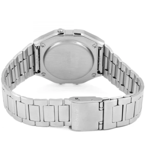 Мъжки ръчен часовник с кварцов механизъм - корпус от Полимер - Стоманена верижка - цвят Сив