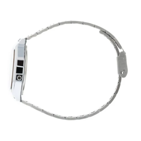 Мъжки ръчен часовник с кварцов механизъм - корпус от Полимер - Стоманена верижка - цвят Сив