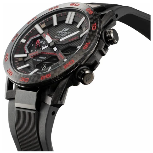 Мъжки ръчен часовник с кварцов механизъм - корпус от Стомана - Силиконова каишка - цвят Черен Черен