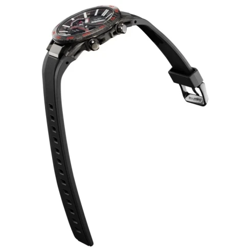 Мъжки ръчен часовник с кварцов механизъм - корпус от Стомана - Силиконова каишка - цвят Черен Черен