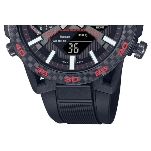 Мъжки ръчен часовник с кварцов механизъм - корпус от Стомана - Силиконова каишка - цвят Черен Черен