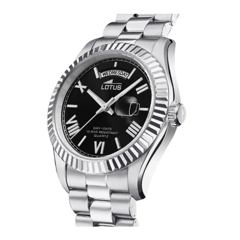 Мъжки ръчен часовник с кварцов механизъм - корпус от Стомана - Стоманена верижка - цвят Черен Сив