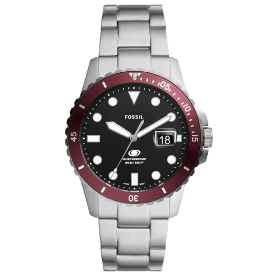 FOSSIL FS6013 Fossil Blue - Дамски ръчен часовник с кварцов механизъм - корпус от Стомана - Стоманена верижка - цвят Черен Сив