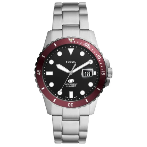 FOSSIL FS6013 Fossil Blue - Дамски ръчен часовник с кварцов механизъм - корпус от Стомана - Стоманена верижка - цвят Черен Сив