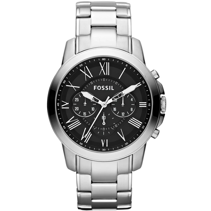 Мъжки ръчен часовник с кварцов механизъм - корпус от Стомана - Стоманена верижка - цвят Черен Сив