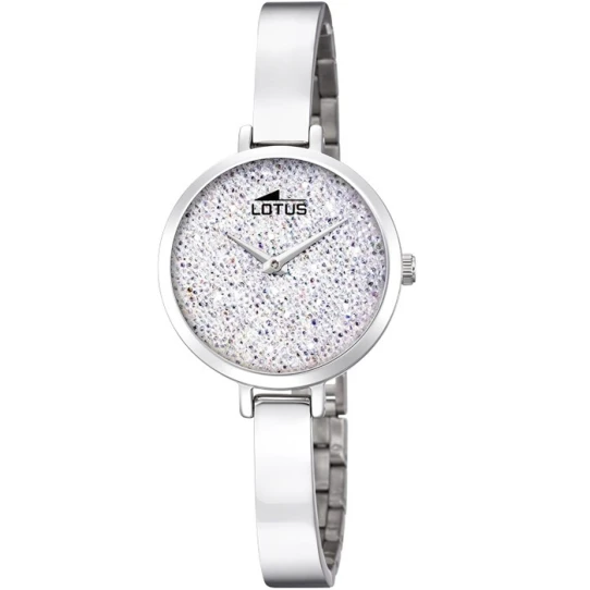 Дамски ръчен часовник с кварцов механизъм - корпус от Стомана - Стоманена верижка - цвят Бял Сив