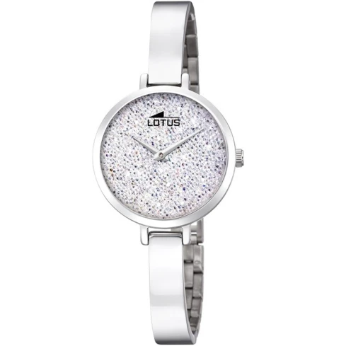 Дамски ръчен часовник с кварцов механизъм - корпус от Стомана - Стоманена верижка - цвят Бял Сив