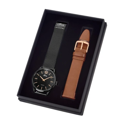 Мъжки ръчен часовник с кварцов механизъм - корпус от Стомана - Меш - цвят Сребрист Розово Злато