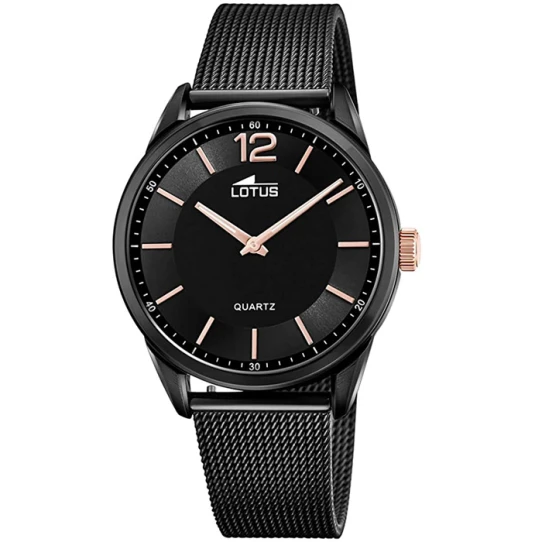 Мъжки ръчен часовник с кварцов механизъм - корпус от Стомана - Меш - цвят Сребрист Розово Злато