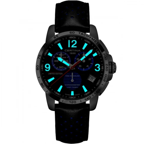 Мъжки ръчен часовник с кварцов механизъм - корпус от Стомана - Естествена кожа - цвят Черен Син