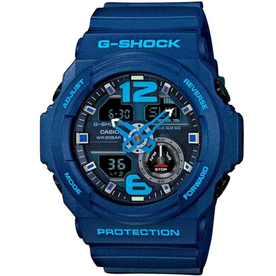 Мъжки ръчен часовник с кварцов механизъм - корпус от Полимер - Полимер - цвят Син Син