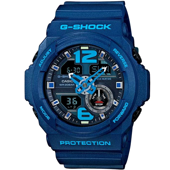 Мъжки ръчен часовник с кварцов механизъм - корпус от Полимер - Полимер - цвят Син Син