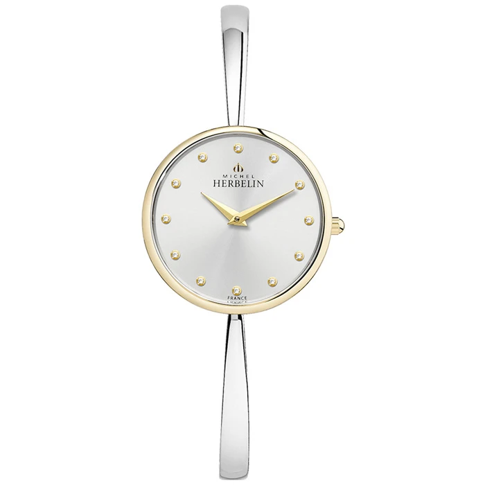 Дамски ръчен часовник с кварцов механизъм - корпус от Стомана - Стоманена верижка - цвят Сребрист Сив