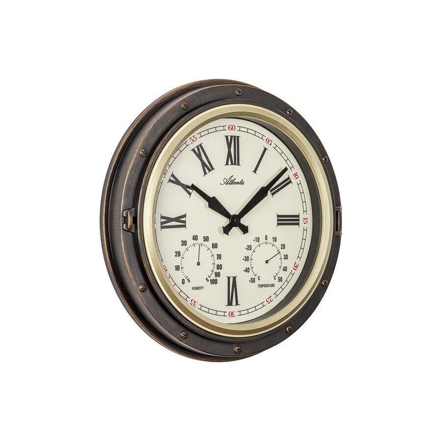 Унисекс стенен часовник с кварцов механизъм - цвят Бежов