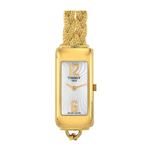 Дамски ръчен часовник с кварцов механизъм - корпус от Жълто злато 18К - Златна верижка - цвят Сребрист Злато