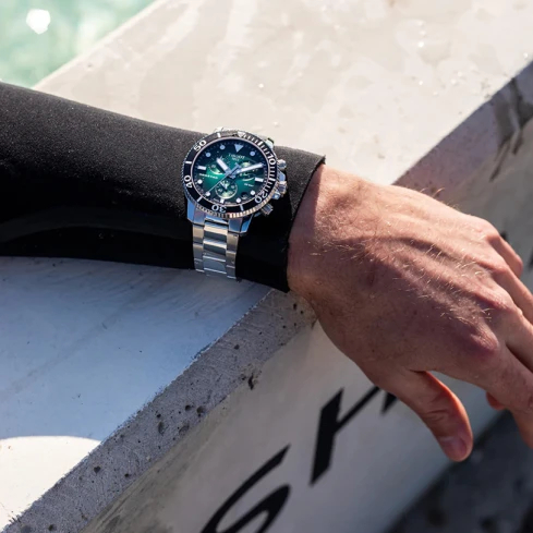 Tissot T120.417.11.091.01 Seastar 1000 - Мъжки ръчен часовник с кварцов механизъм - корпус от Стомана и алуминий - Стоманена верижка - цвят Зелен Сив