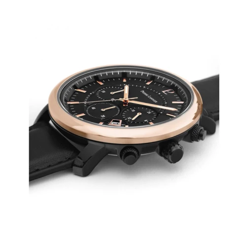 Pierre Lannier 229F433 Impulsion - Мъжки ръчен часовник с кварцов механизъм - корпус от Стомана - Естествена кожа - цвят Черен Черен