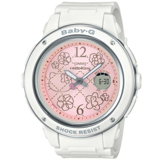 Casio BGA-150KT-7BER Baby-G - Дамски ръчен часовник с кварцов механизъм - корпус от Полимер - Полимер - цвят Розов Бял