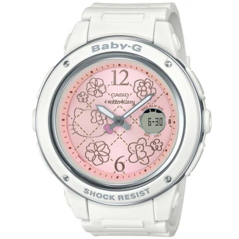 Casio BGA-150KT-7BER Baby-G - Дамски ръчен часовник с кварцов механизъм - корпус от Полимер - Полимер - цвят Розов Бял