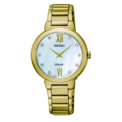 Дамски ръчен часовник с кварцов механизъм - корпус от Стомана - Стоманена верижка - цвят Сребрист Злато