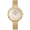 Дамски ръчен часовник с кварцов механизъм - корпус от Стомана - Меш - цвят Седеф Злато