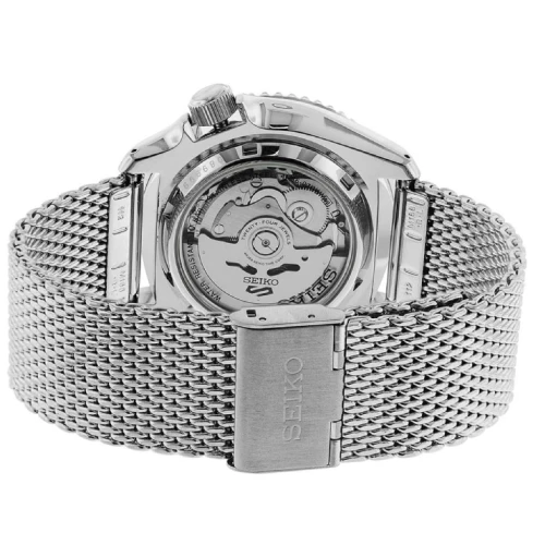 Мъжки ръчен часовник с автоматичен механизъм - корпус от Стомана - Стоманена верижка - цвят Черен