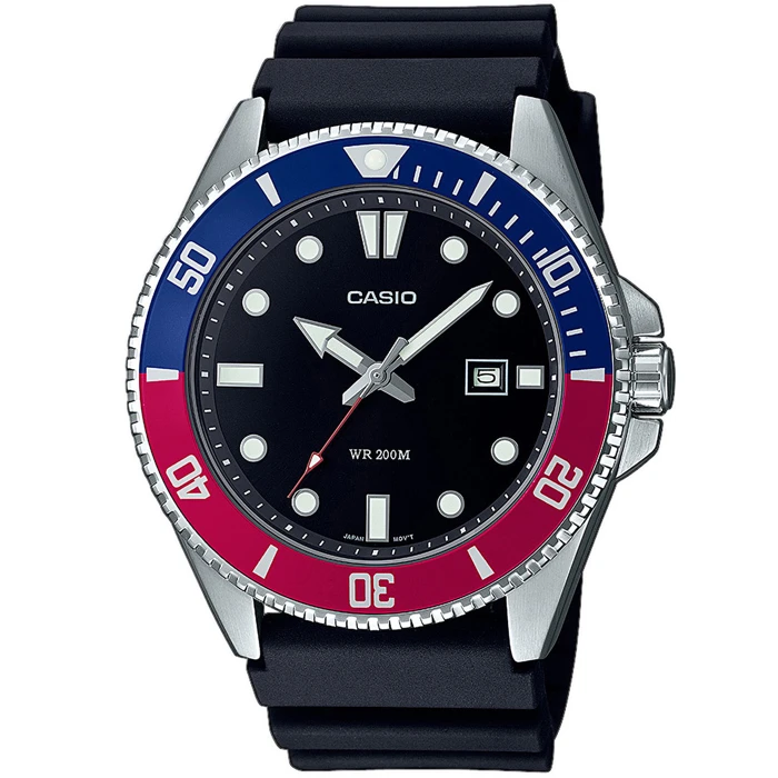 Мъжки ръчен часовник с кварцов механизъм - корпус от Стомана - Каучук - цвят Черен Черен