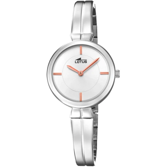 Дамски ръчен часовник с кварцов механизъм - корпус от Стомана - Стоманена верижка - цвят Бял Сив