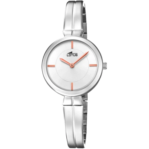 Дамски ръчен часовник с кварцов механизъм - корпус от Стомана - Стоманена верижка - цвят Бял Сив