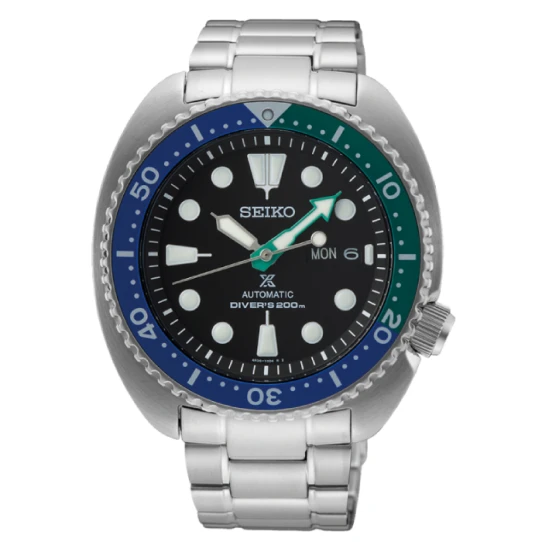 Seiko SRPJ35K1 Prospex Save the Ocean - Мъжки ръчен часовник с автоматичен механизъм - корпус от Стомана - Стоманена верижка - цвят Черен