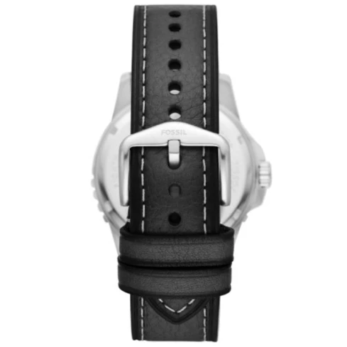 Мъжки ръчен часовник с кварцов механизъм - корпус от Стомана - Естествена кожа - цвят Син Черен