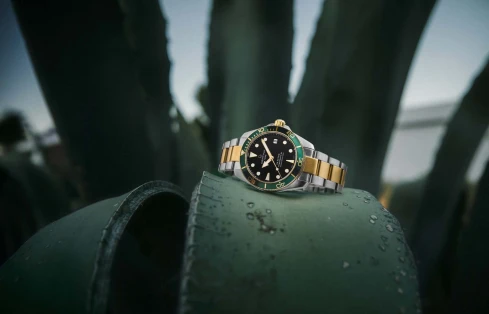 Мъжки ръчен часовник с автоматичен механизъм - корпус от Стомана - Стоманена верижка - цвят Син Сив