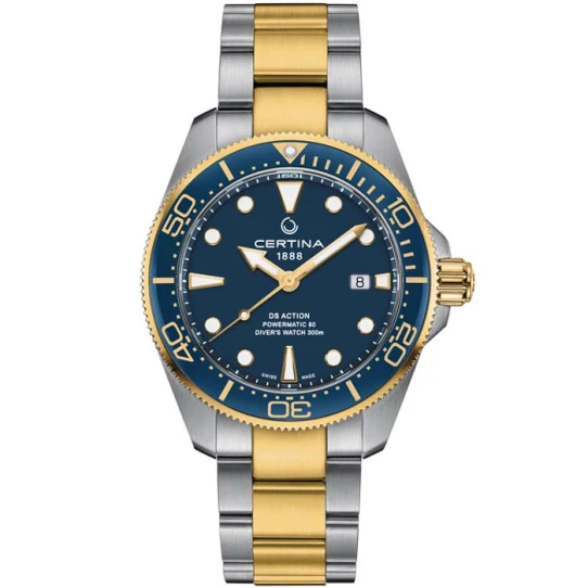 Мъжки ръчен часовник с автоматичен механизъм - корпус от Стомана - Стоманена верижка - цвят Син Сив