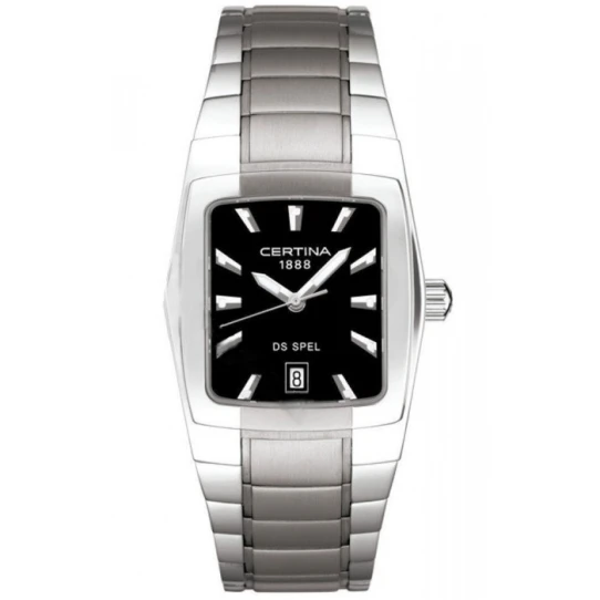 Мъжки ръчен часовник с кварцов механизъм - корпус от Стомана - Стоманена верижка - цвят Черен Сив