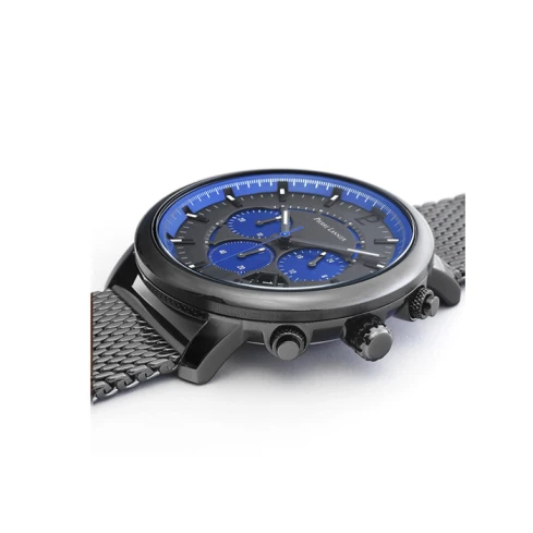 Мъжки ръчен часовник с кварцов механизъм - корпус от Стомана - Меш - цвят Син Сив