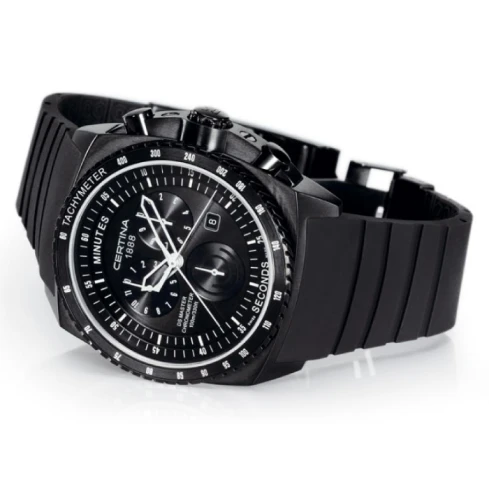 Мъжки ръчен часовник с кварцов механизъм - корпус от Стомана - Каучук - цвят Черен Черен