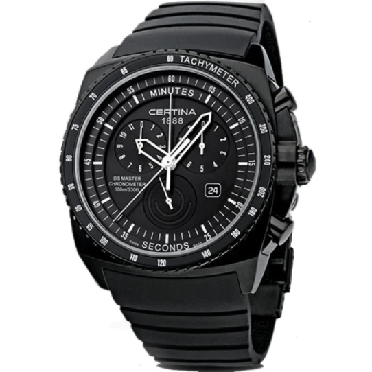 Мъжки ръчен часовник с кварцов механизъм - корпус от Стомана - Каучук - цвят Черен Черен