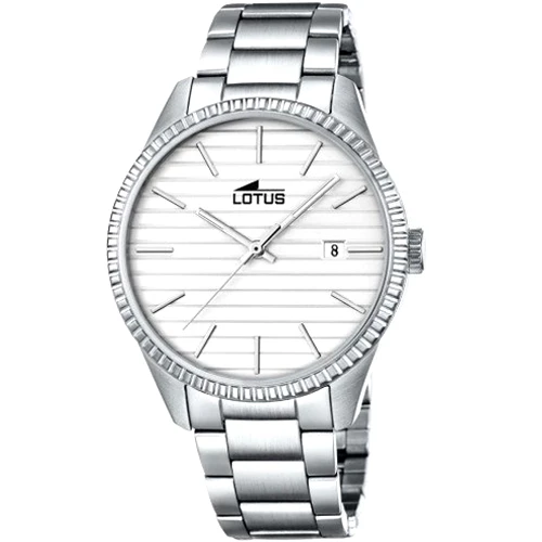 Мъжки ръчен часовник с кварцов механизъм - корпус от Стомана - Стоманена верижка - цвят Бял Сив