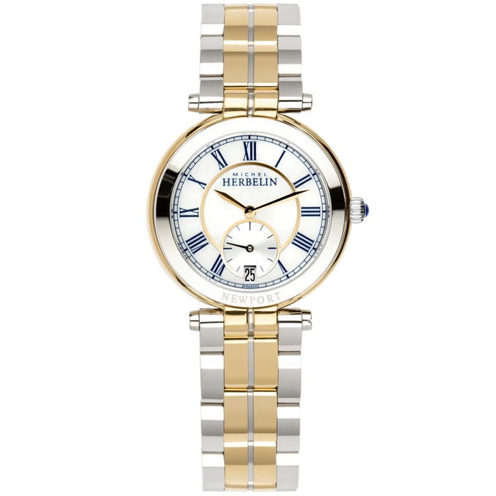 Дамски ръчен часовник с кварцов механизъм - корпус от Стомана - Стоманена верижка - цвят Бял Сив